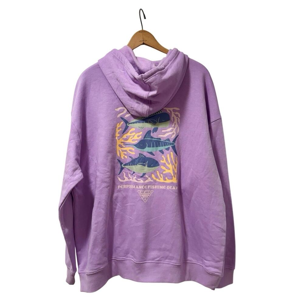 Columbia Sports Wear Performance Fishing Gear Womens XXL Purple Hoodie PFG NEW